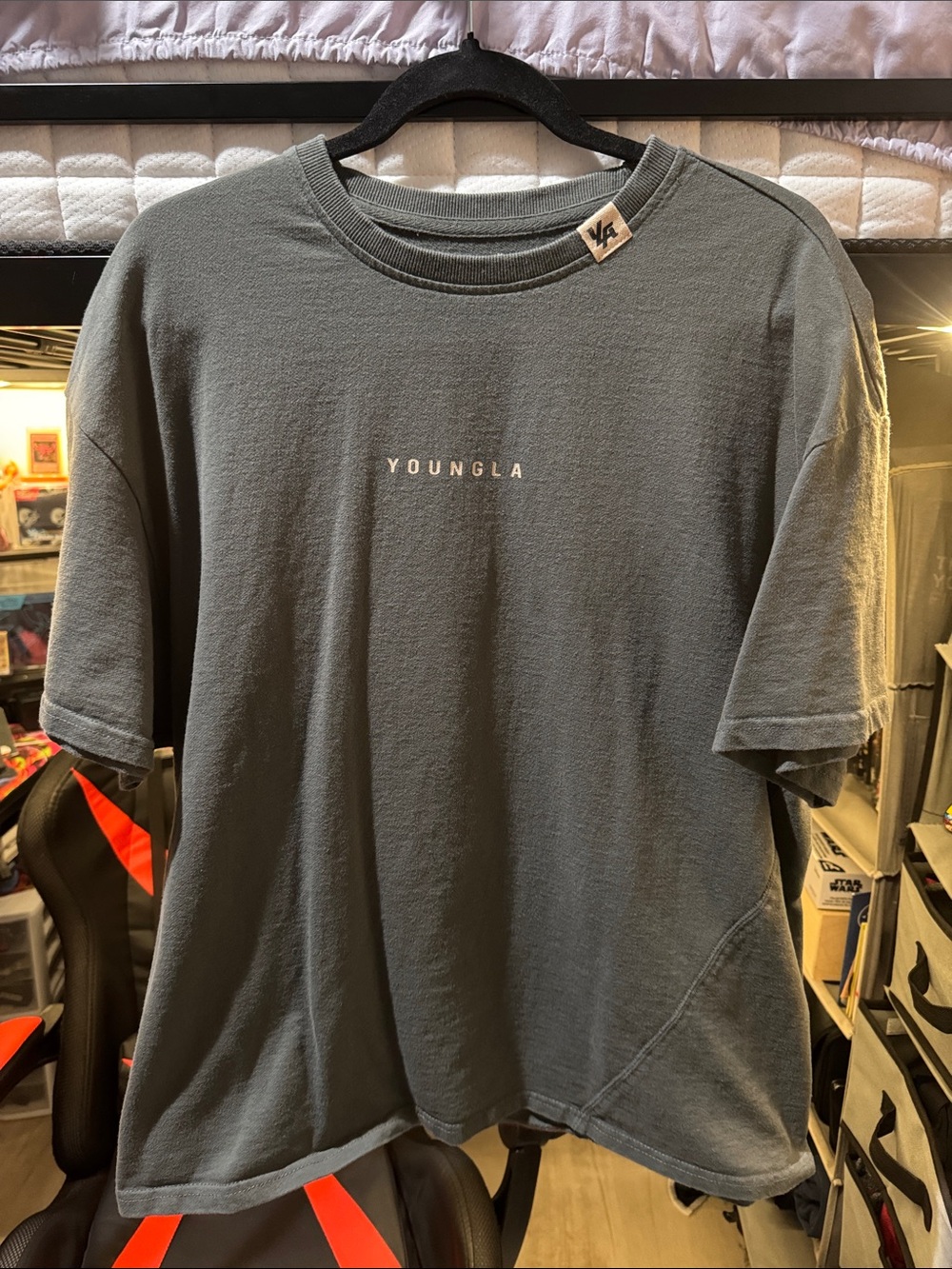 YoungLA Men's Oversized Crewneck T-Shirt in Grey